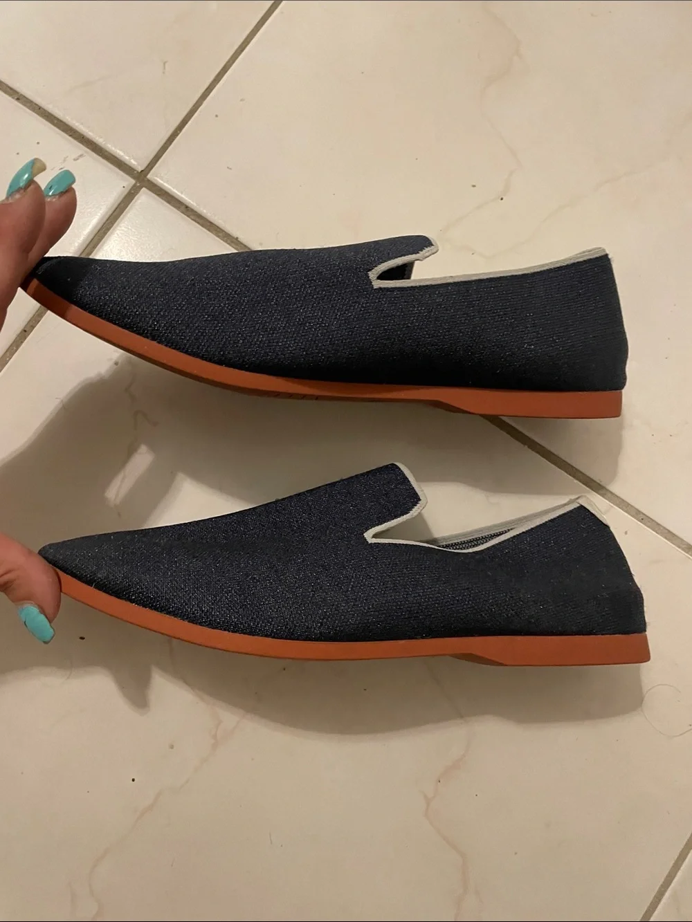 GLYPH Knit Mens Size 11.5 Navy Blue Slip On Comfort Minimalist Loafers Shoes
